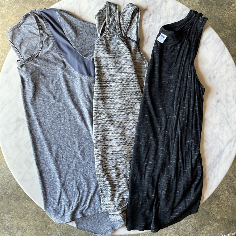 Women’s Medium Lot: 2 Tanks (Old Navy Luxe, Danskin Now) & 1 Champion Shirt